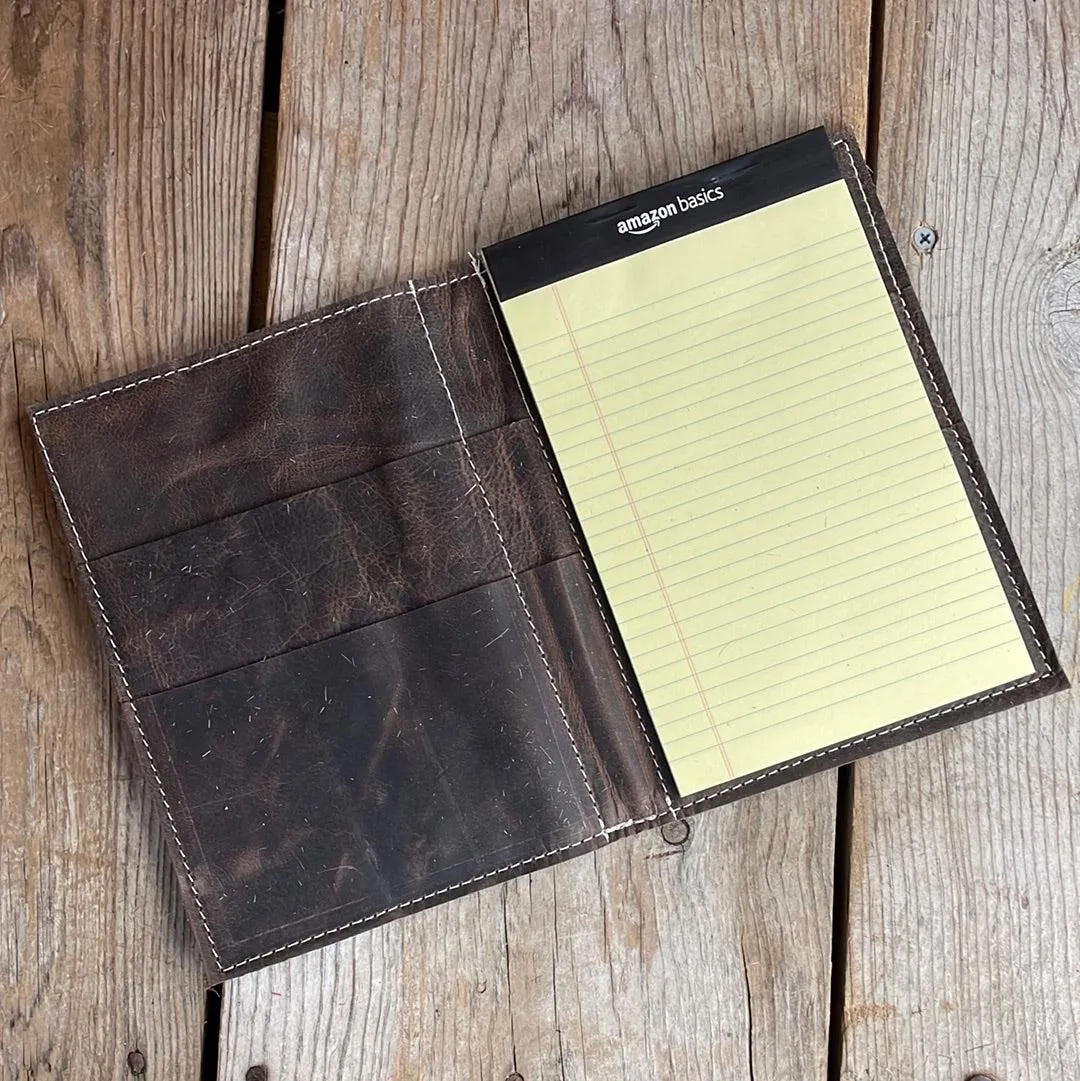 059 Small Notepad Cover - Longhorn w/ Cowboy Tool
