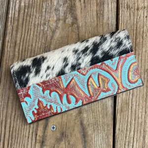 083 Checkbook Cover - Black & White w/ Patriot Laredo