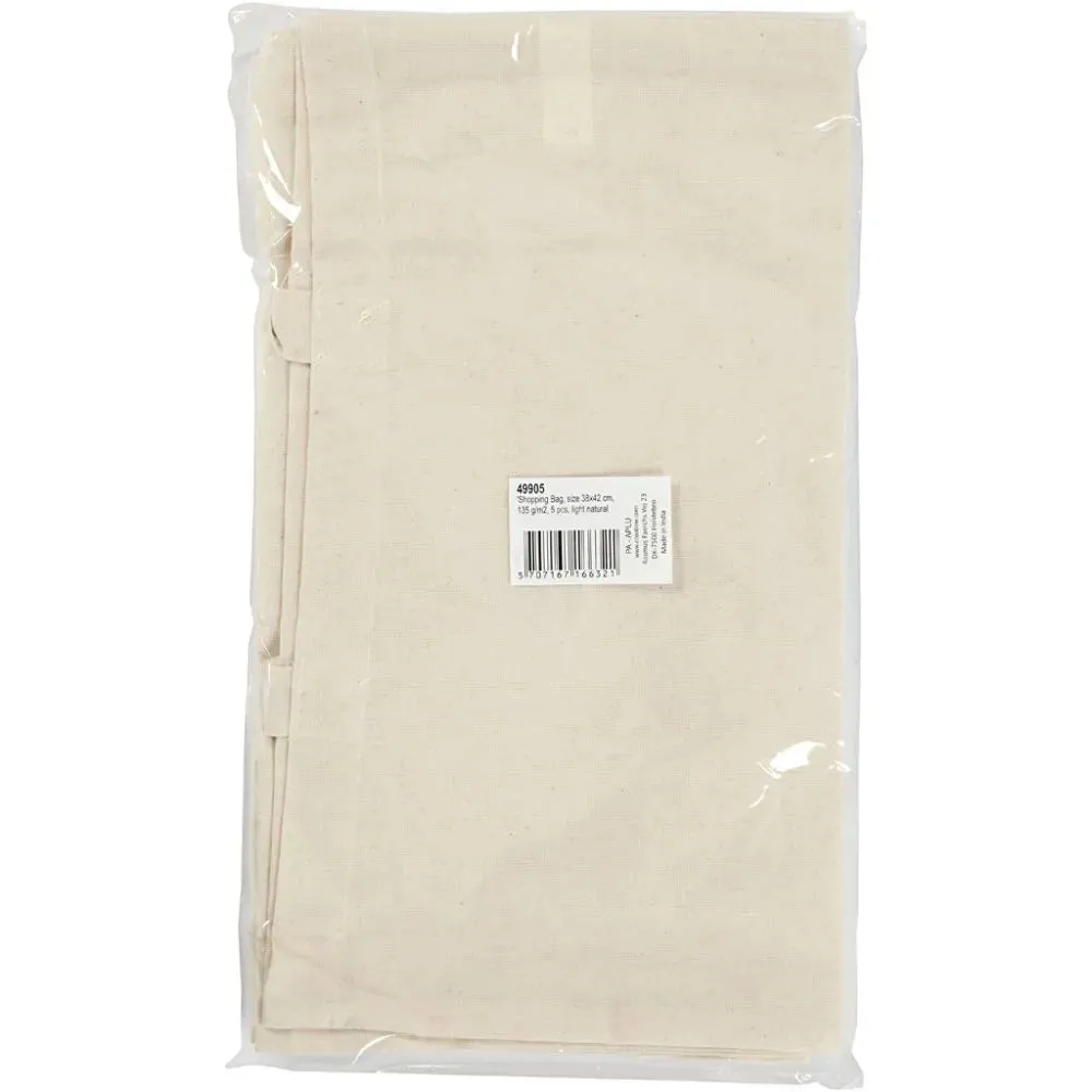 100% Cotton Shopping Bag Reusable Craft Design Personalise Make Natural 42cm