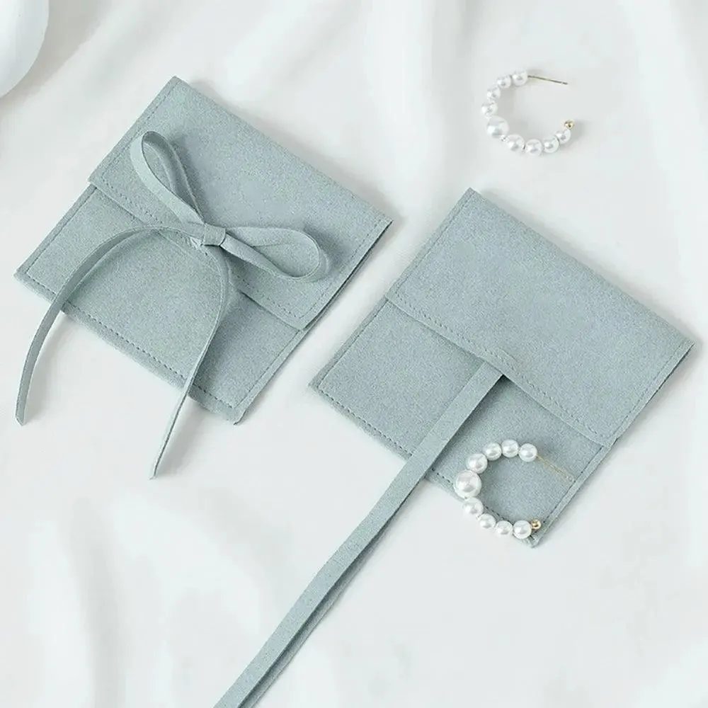 10pcs Microfiber Jewelry Pouch Velvet Jewelry Small Envelope Bag with Rope Jewelry Packaging Pouch Wedding Favors Gift Party Bag