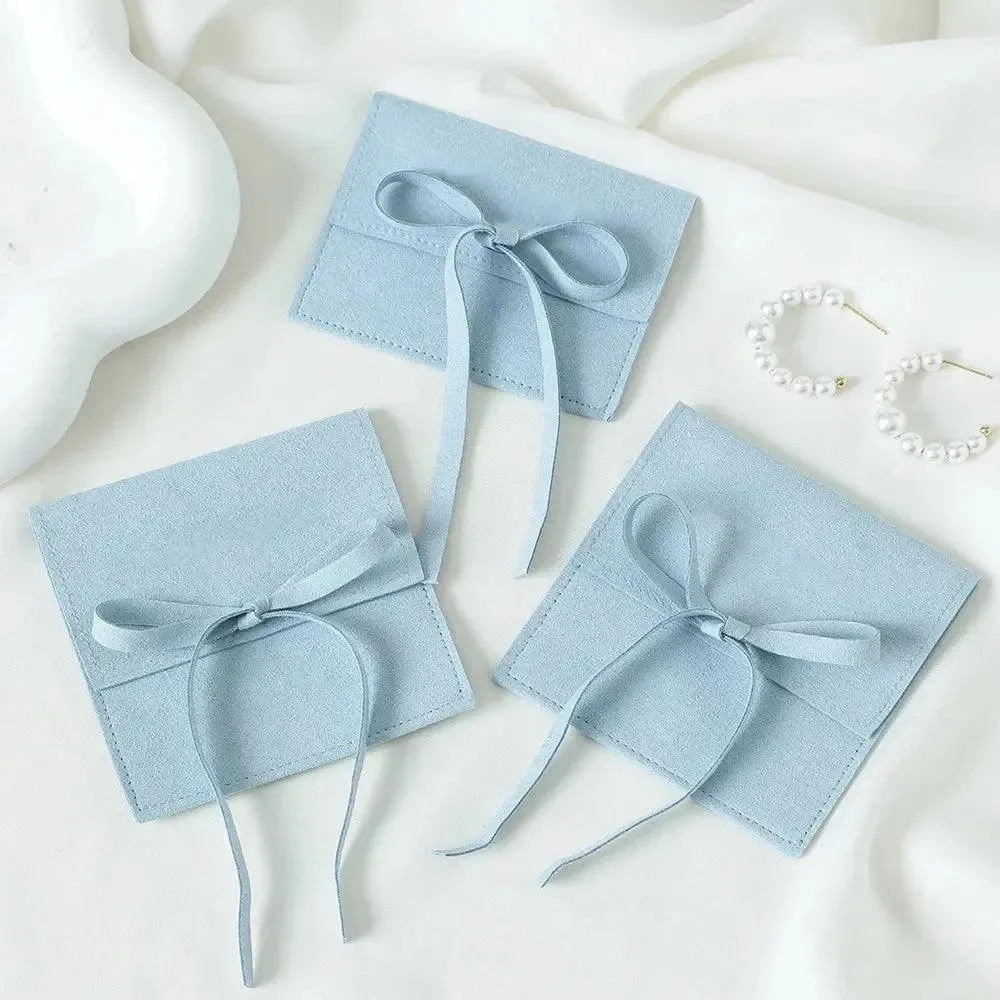 10pcs Microfiber Jewelry Pouch Velvet Jewelry Small Envelope Bag with Rope Jewelry Packaging Pouch Wedding Favors Gift Party Bag