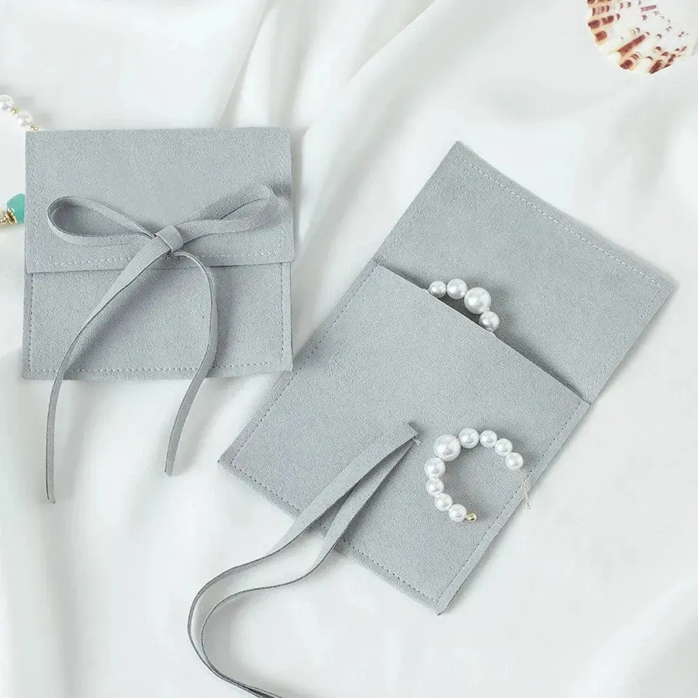 10pcs Microfiber Jewelry Pouch Velvet Jewelry Small Envelope Bag with Rope Jewelry Packaging Pouch Wedding Favors Gift Party Bag