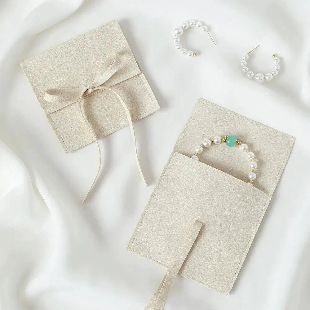 10pcs Microfiber Jewelry Pouch Velvet Jewelry Small Envelope Bag with Rope Jewelry Packaging Pouch Wedding Favors Gift Party Bag