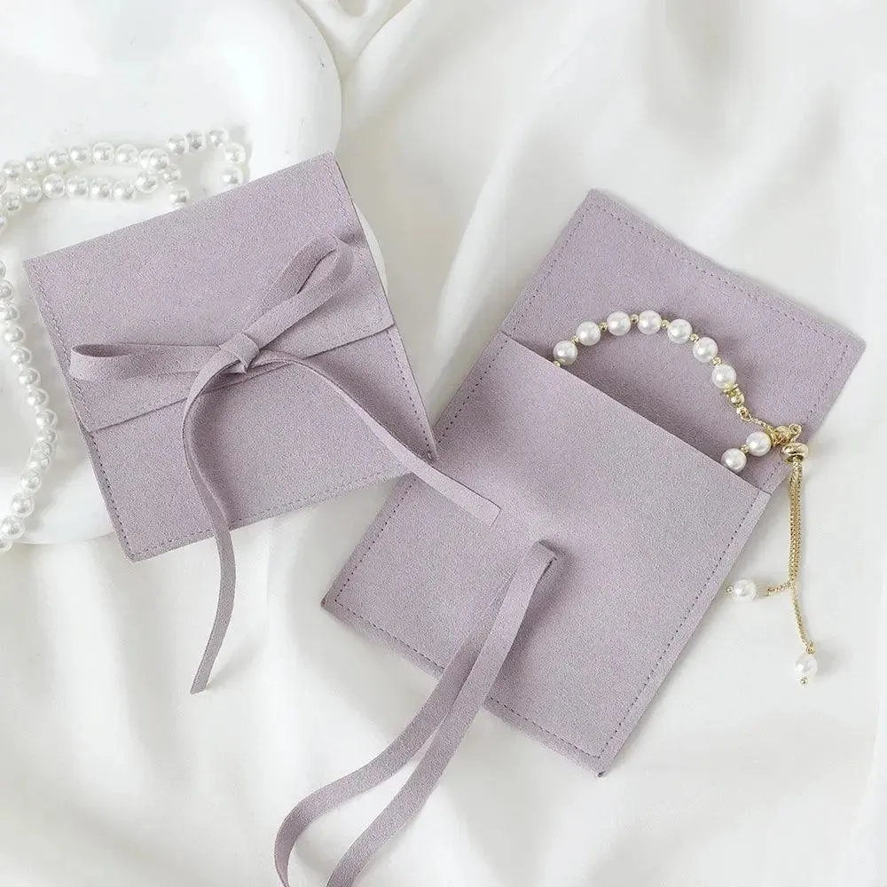 10pcs Microfiber Jewelry Pouch Velvet Jewelry Small Envelope Bag with Rope Jewelry Packaging Pouch Wedding Favors Gift Party Bag