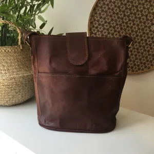 12” LEATHER BUCKET BAG