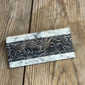 156 Checkbook Cover - Black & White w/ Autumn Ash