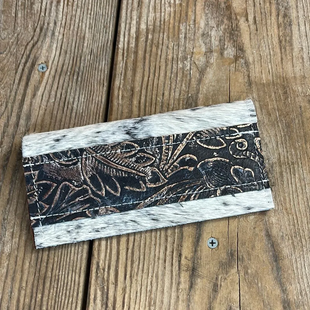 156 Checkbook Cover - Black & White w/ Autumn Ash