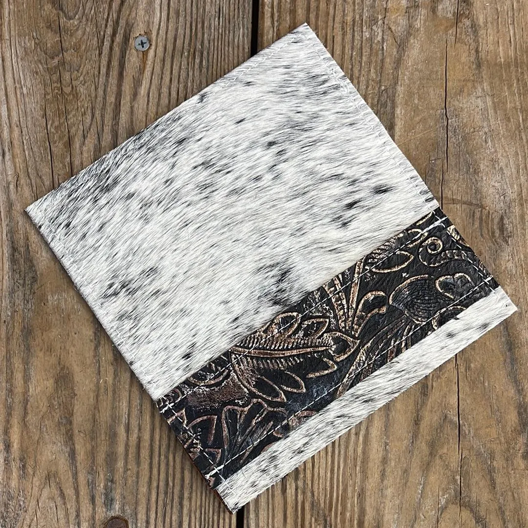 156 Checkbook Cover - Black & White w/ Autumn Ash