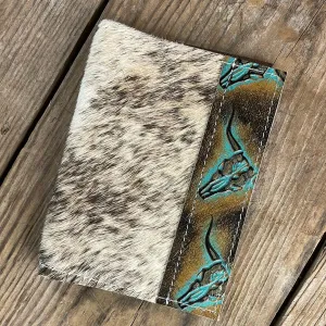 211 Passport Cover - Brindle w/ Patina Skulls