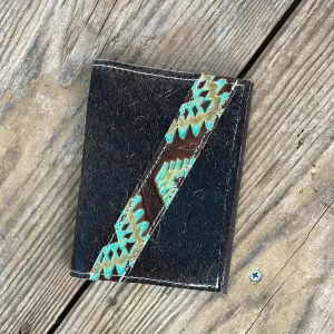 224 Passport Cover - Brindle w/ Turquoise Aztec