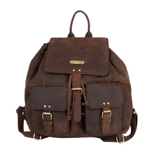 392650 Backpack in Full Grain Dark Brown Hunter Leather | Style n Craft