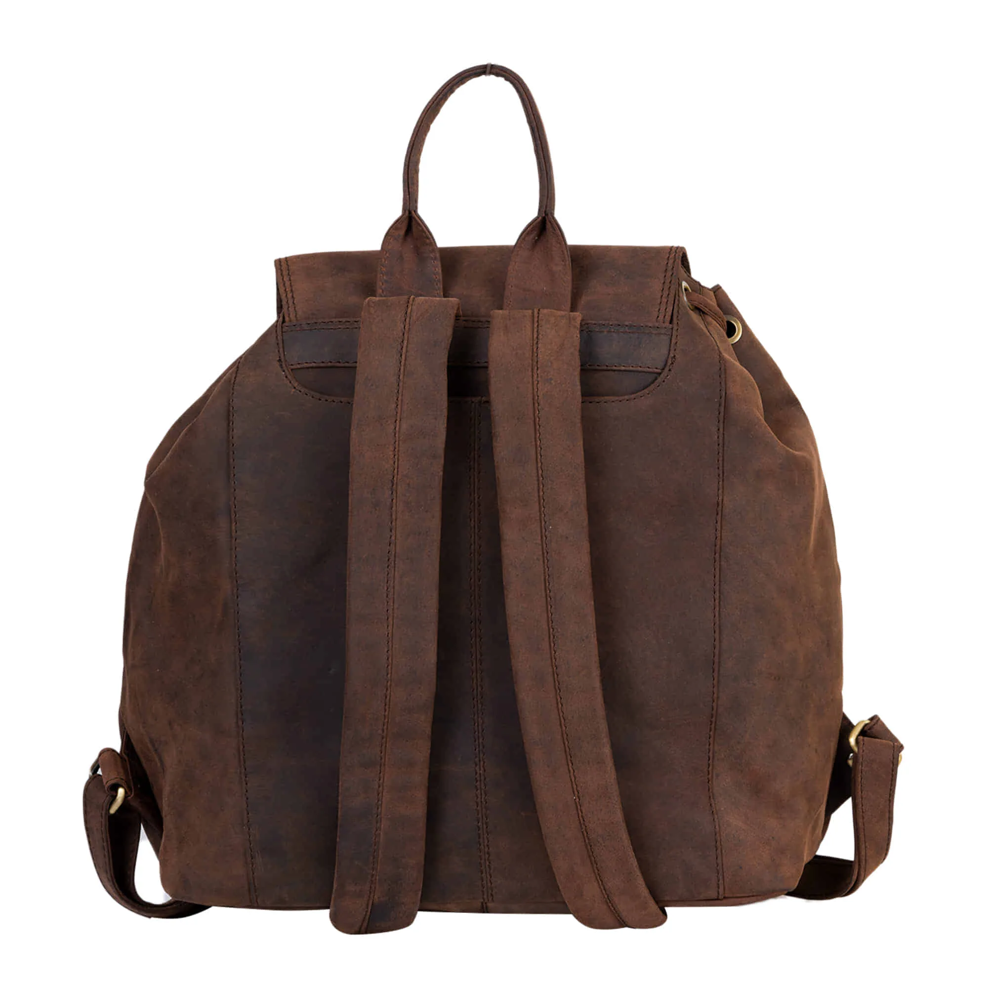 392650 Backpack in Full Grain Dark Brown Hunter Leather | Style n Craft