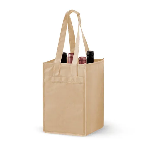 4 Bottle Non-woven Wine Tote Bag *Stocked in the USA* -