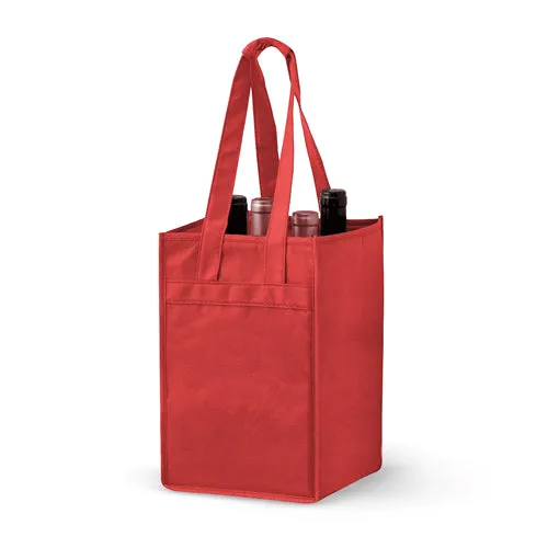4 Bottle Non-woven Wine Tote Bag *Stocked in the USA* -
