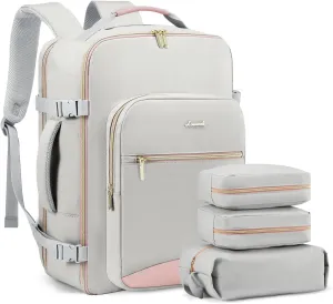 40L Travel Backpack, 17inch Laptop Luggage Daypack with 3 Packing Cubes