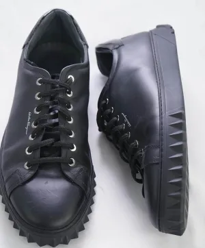 $750 SALVATORE FERRAGAMO - *Rhinoceros* Black Gancini Sneaker - 12 US