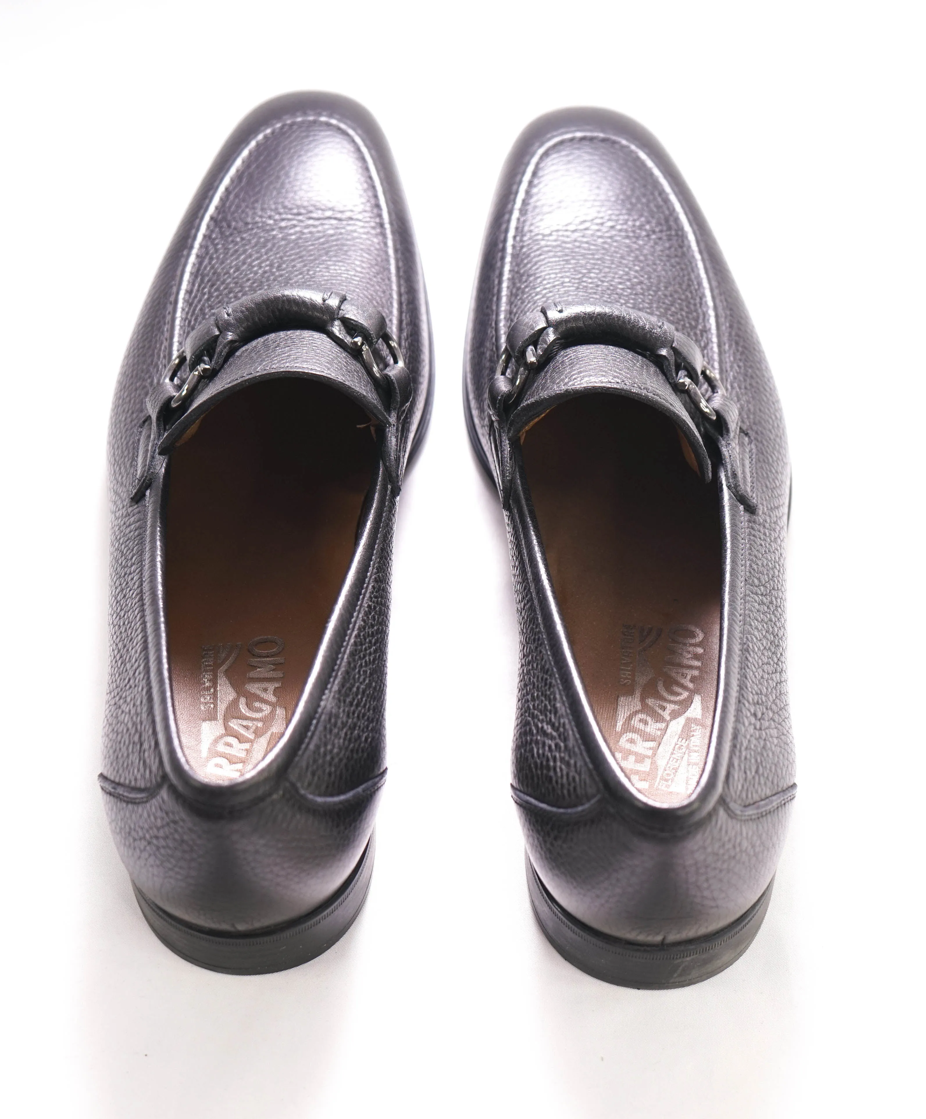$850 SALVATORE FERRAGAMO - Leather Bit Gancini Brown Slip-On Loafer  - 11.5