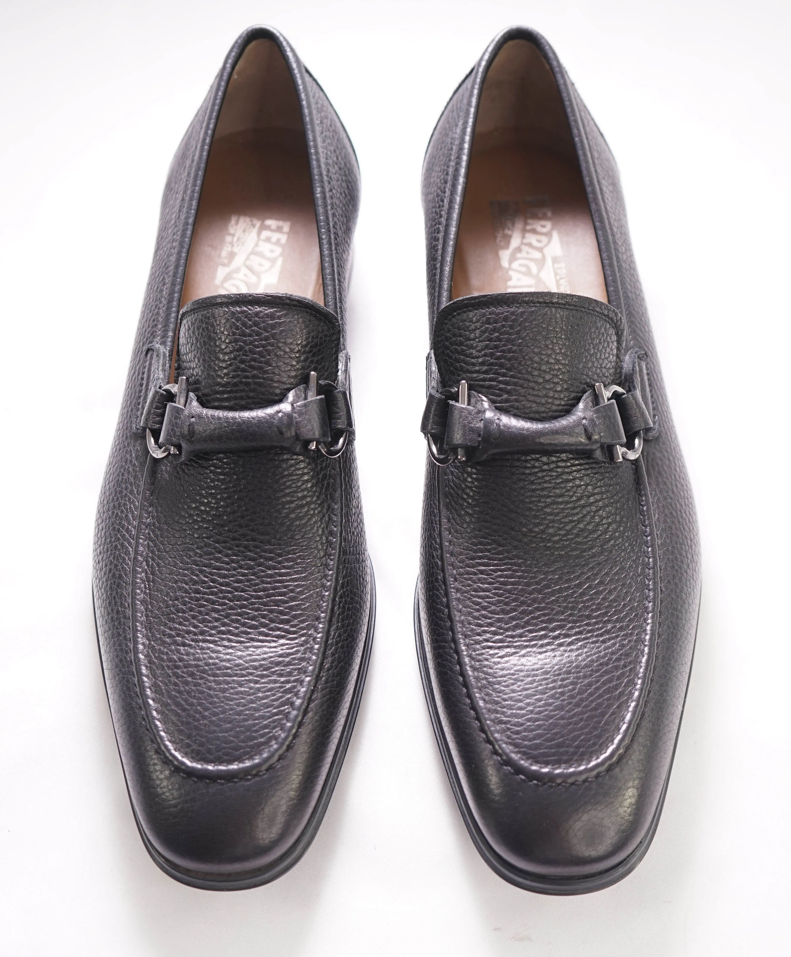 $850 SALVATORE FERRAGAMO - Leather Bit Gancini Brown Slip-On Loafer  - 11.5