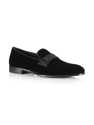 $950 SALVATORE FERRAGAMO - *LAPO * Velvet GANCINI Smoking Loafer - 10 E US