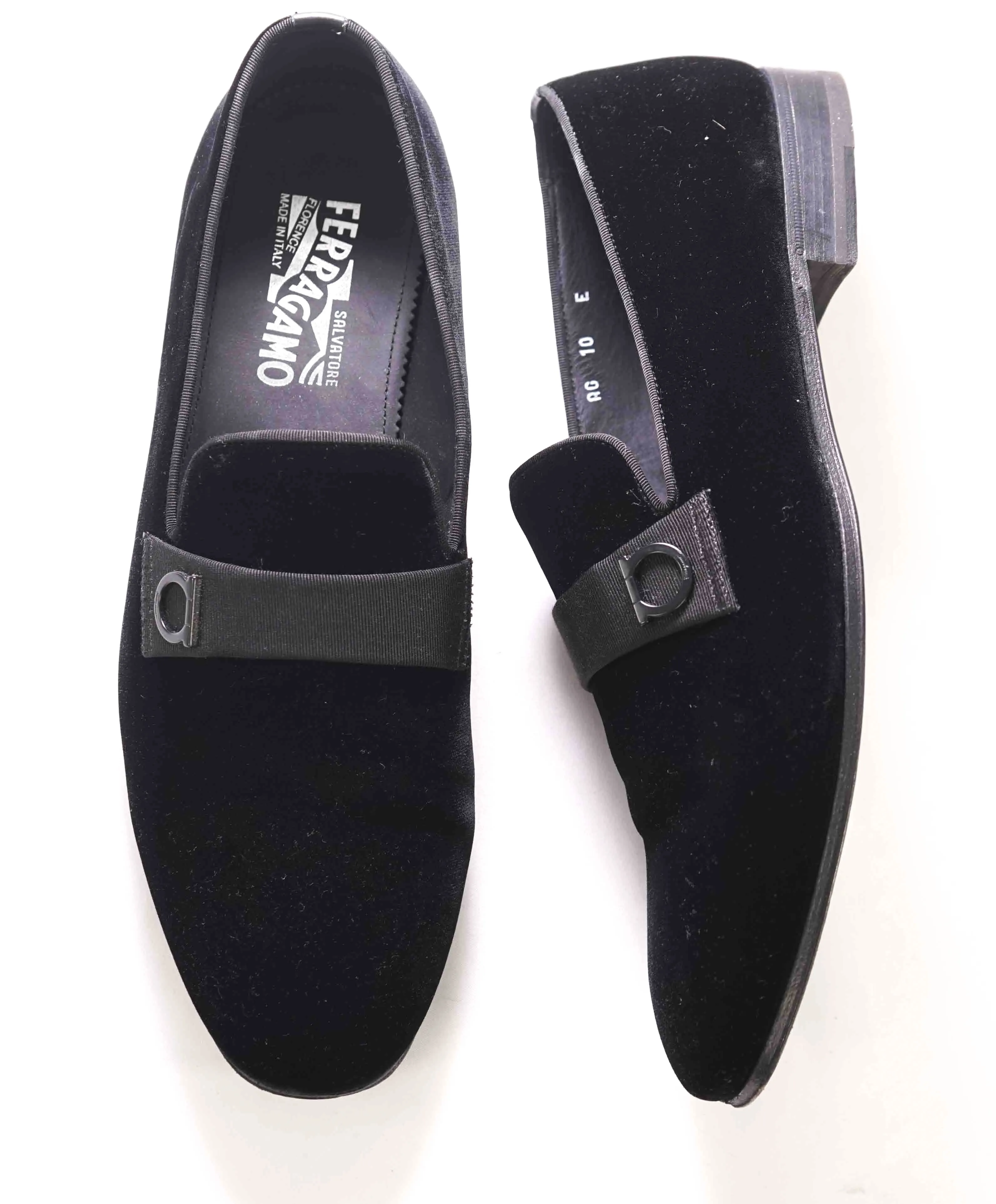 $950 SALVATORE FERRAGAMO - *LAPO * Velvet GANCINI Smoking Loafer - 10 E US