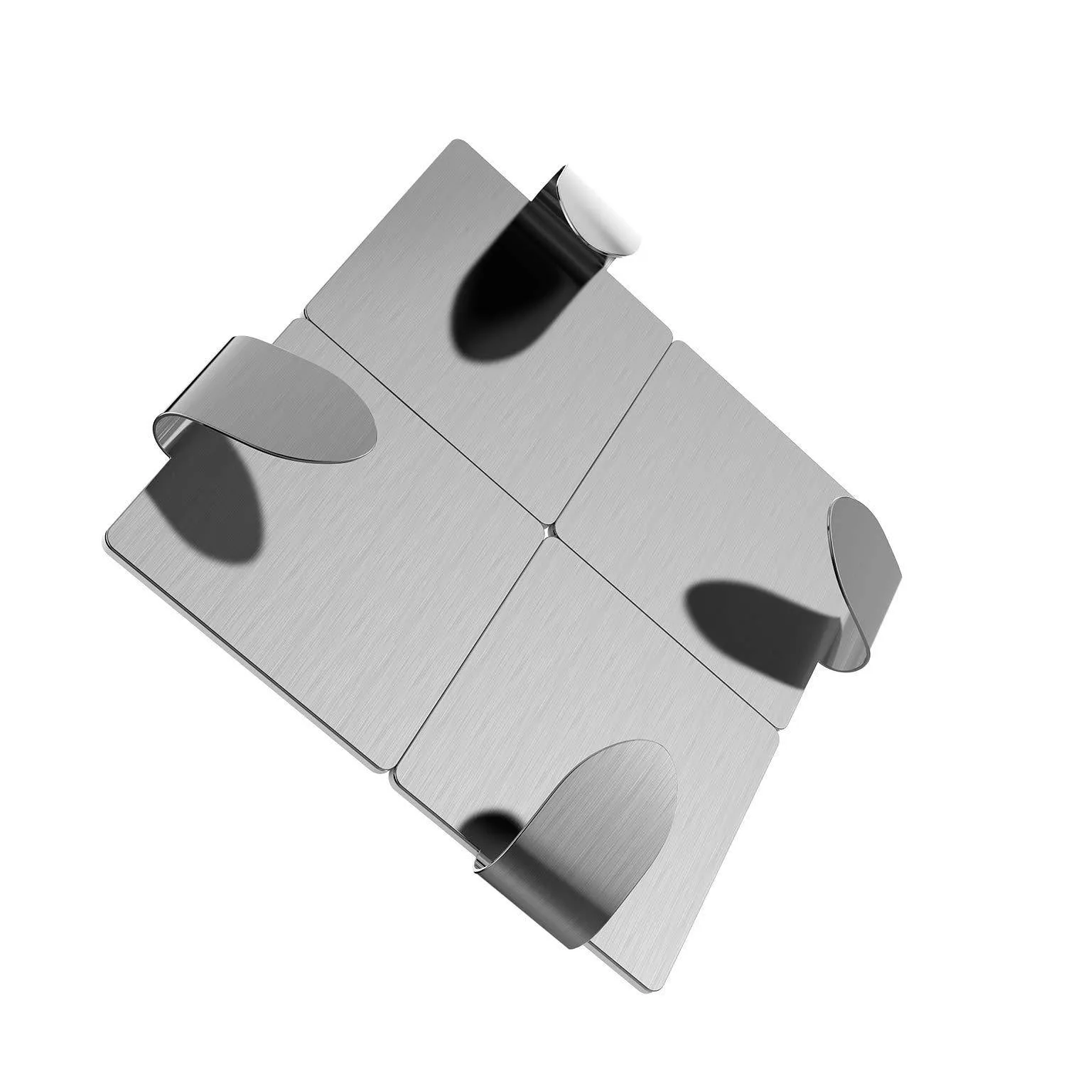Adhesive Key Hooks, KONE 3M Self-Adhesive Wall Hooks Stainless Steel Hooks for Hanging Robe, Coat, Towel, Bags (4 Pack)