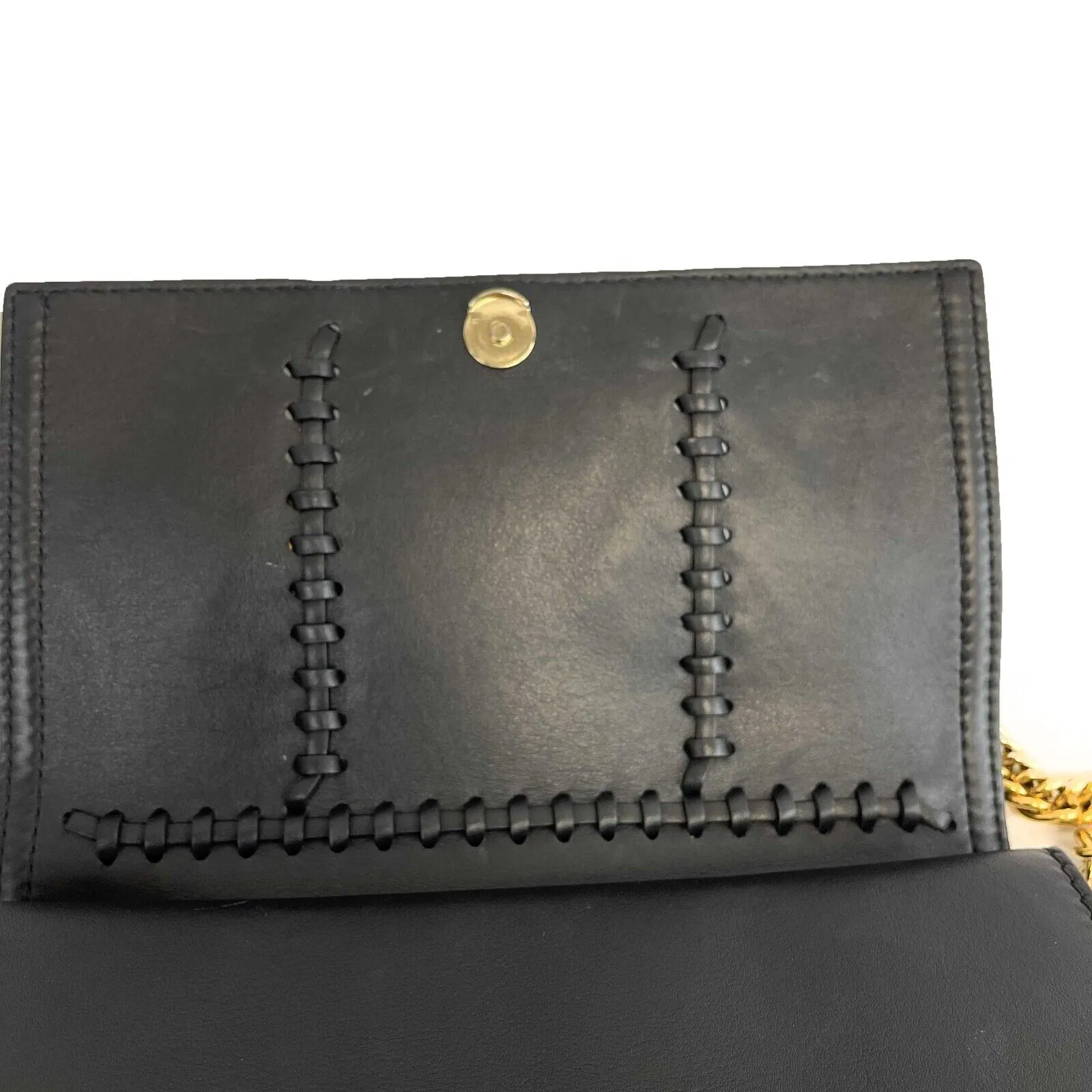 Alexander McQueen - Black / Gold Calfskin Leather - Braided Story Shoulder Bag