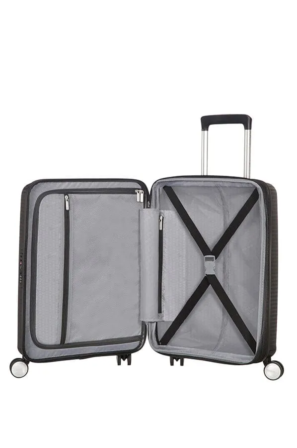 American Tourister Soundbox 4 Wheel Cabin Baggage Spinner Expandable Suitcase 55 cm