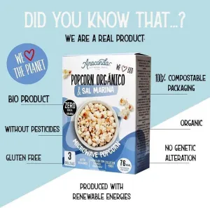 Anaconda Organic Microwave Popcorn - Marine Salt