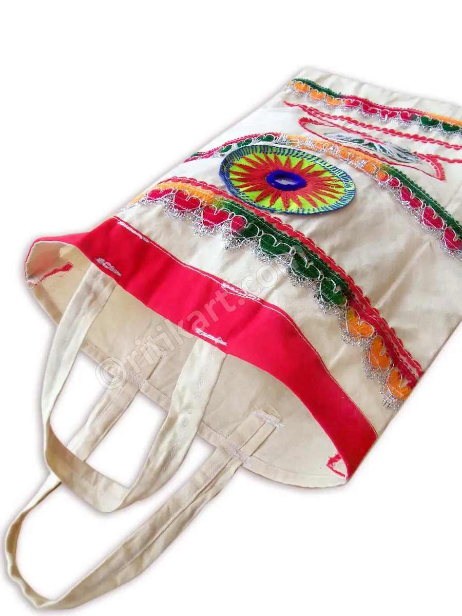 Applique Cotton Hand Bag
