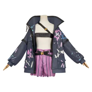 Arcane League of Legends Season 2 Jinx Cosplay Costume Female Dark Grey Outfits Halloween Carnival Suit