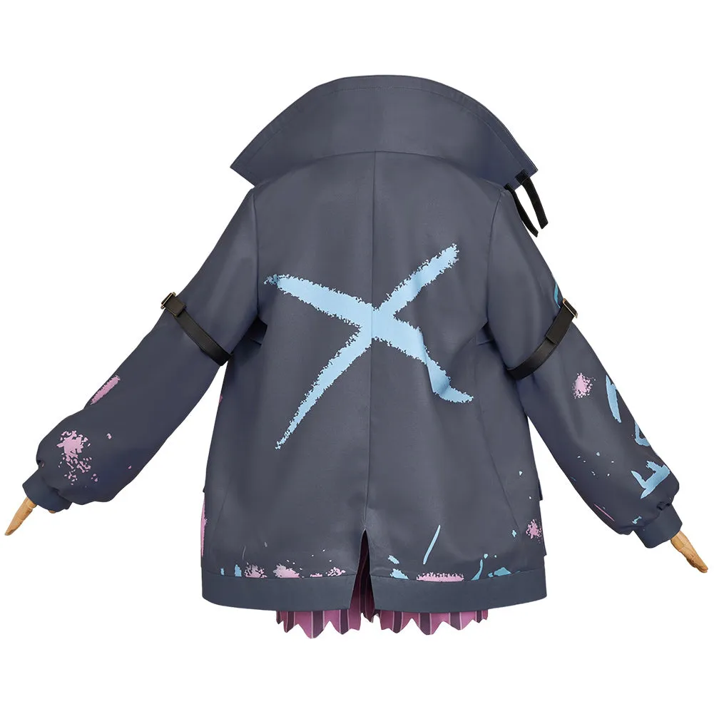 Arcane League of Legends Season 2 Jinx Cosplay Costume Female Dark Grey Outfits Halloween Carnival Suit