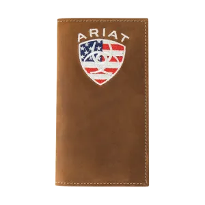 Ariat American Flag Logo Aged Bark Rodeo Wallet A35547217