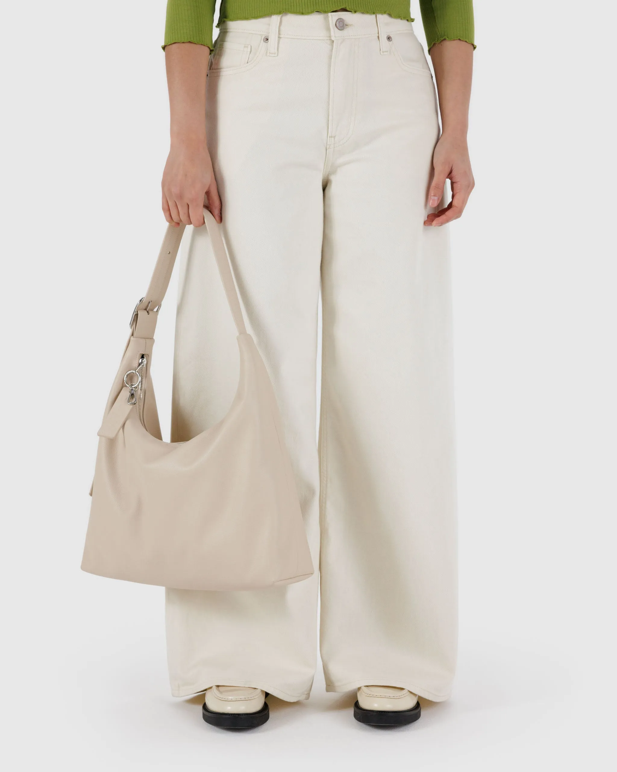 Baggu Recycled Leather Shoulder Bag - Stone
