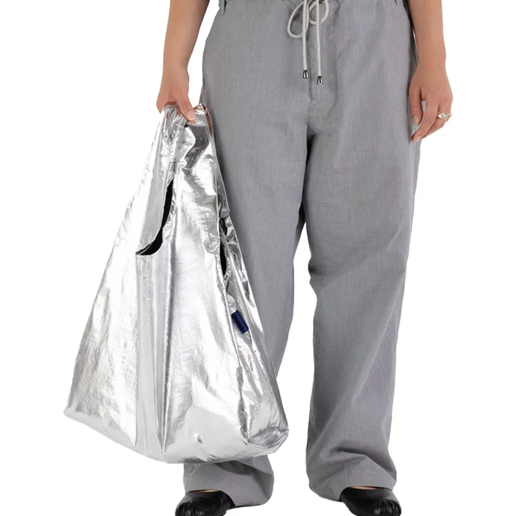 Baggu Standard Shopper Bag, Metallic Silver