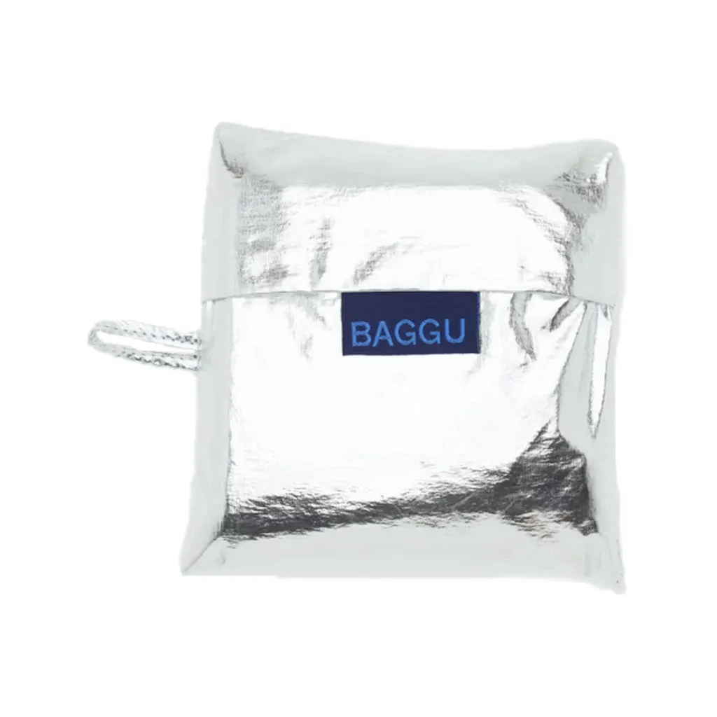 Baggu Standard Shopper Bag, Metallic Silver
