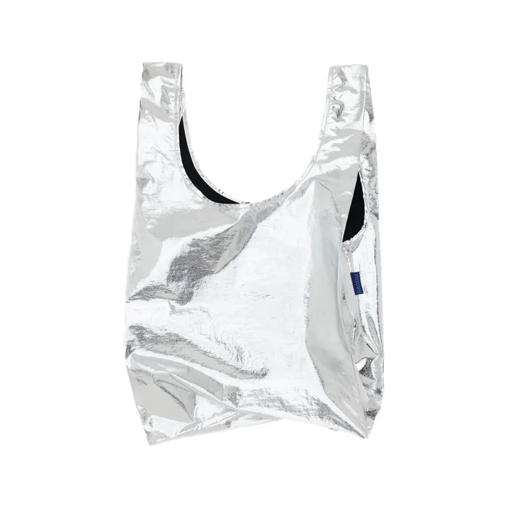 Baggu Standard Shopper Bag, Metallic Silver