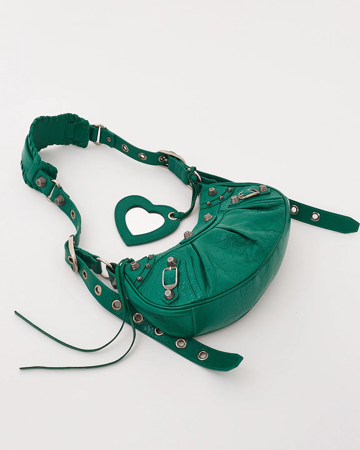 Balenciaga Green Leather XS Le Cagole Shoulder Bag