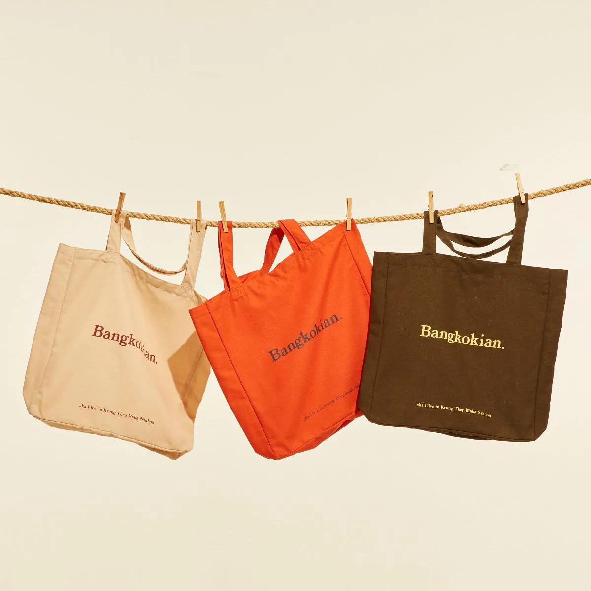BANGKOKIAN. LINEN BAG - ORANGE