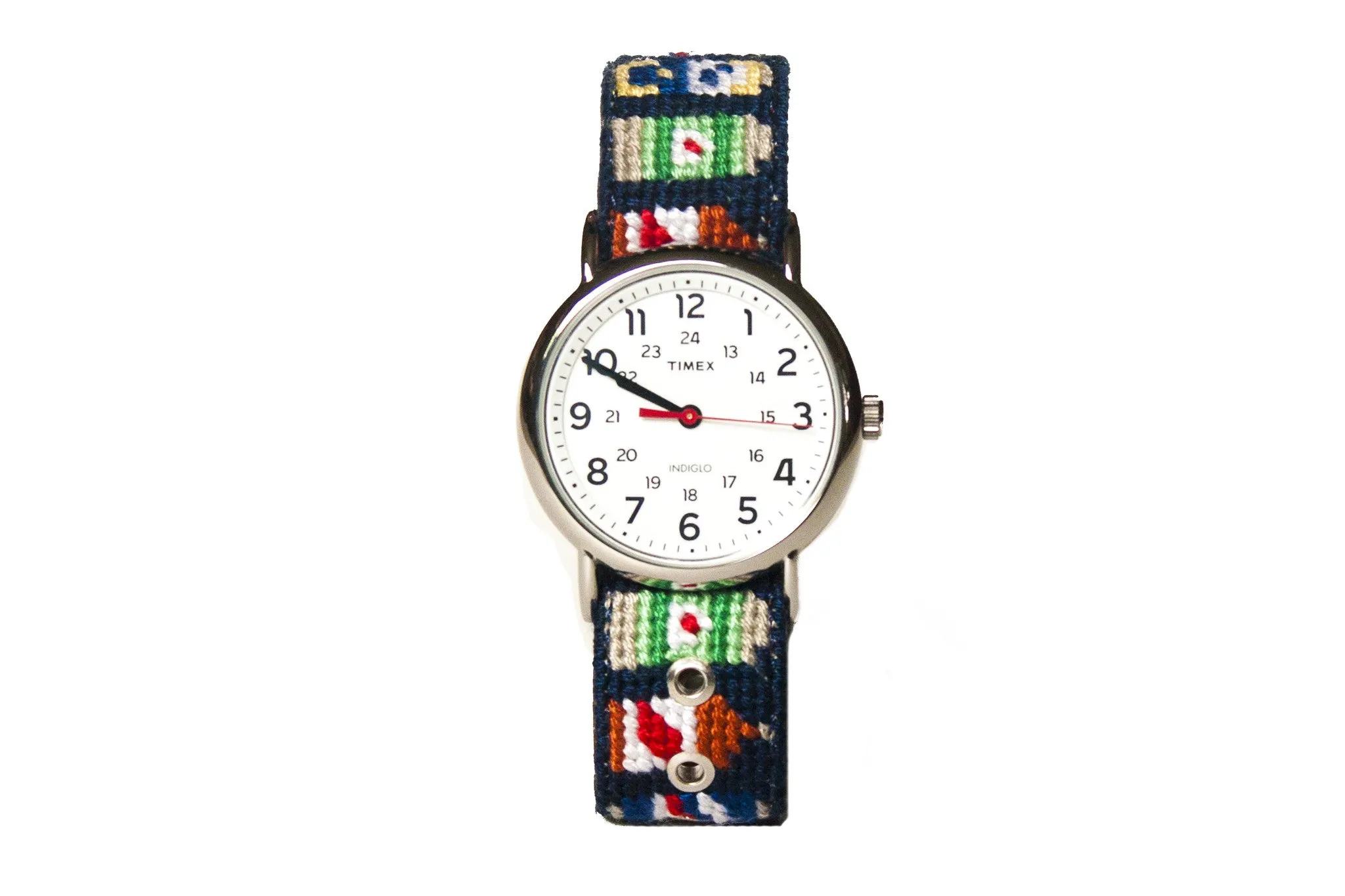 Beer Bottle Needlepoint Watch Strap and Timex Watch Face