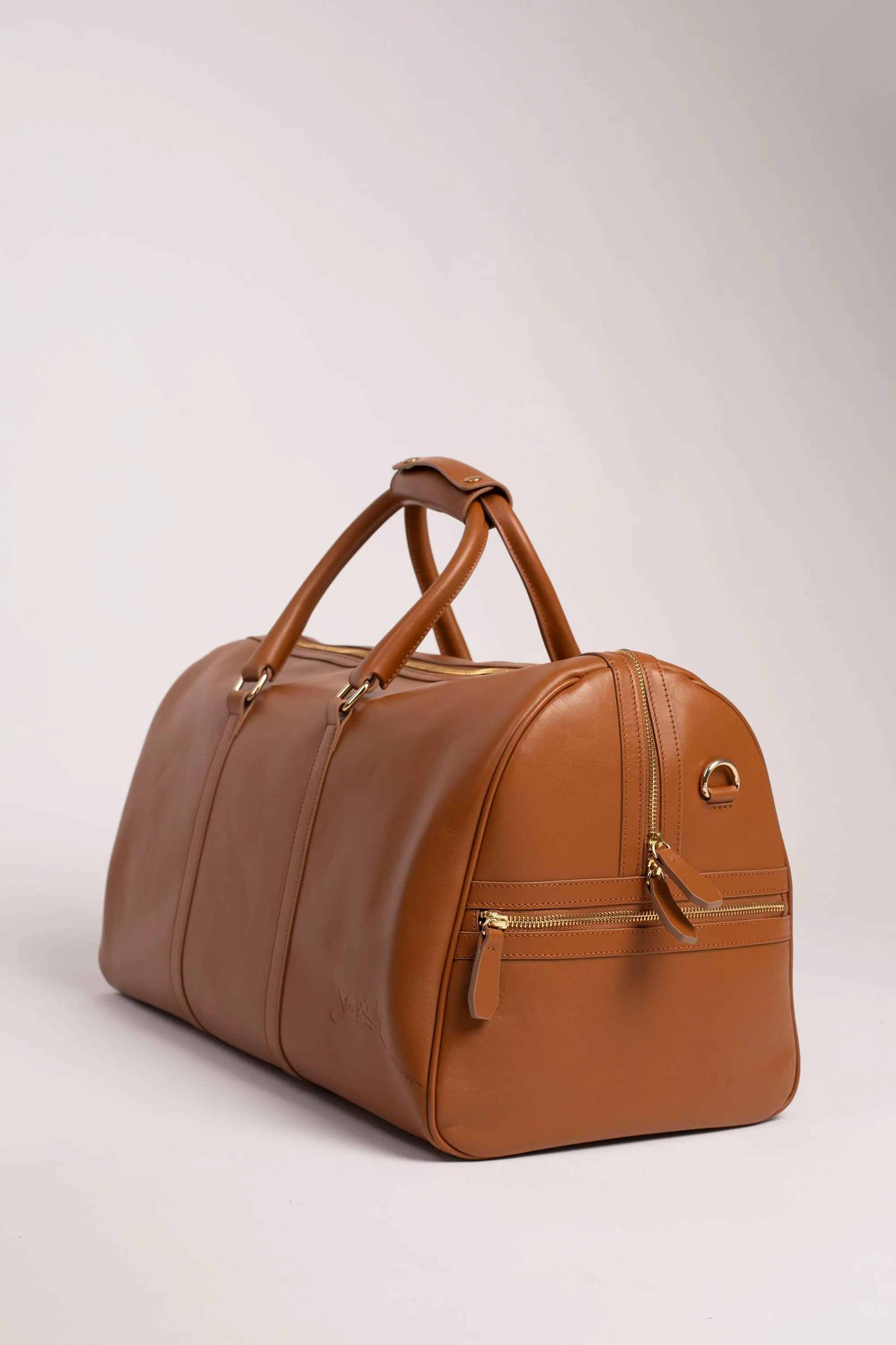 Beverly Hills Carryall Duffle Leather Bag in Camel Brown - WAITLIST