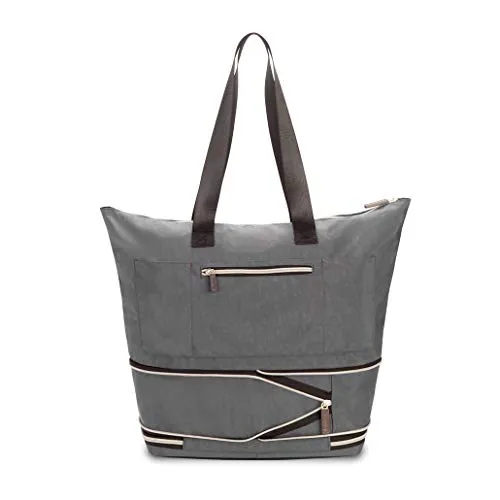 biaggi ZipSak Boost Convertible Carryall - TSA Approved, Durable Travel Tote, Gym, and Weekender Bag for Women - (Grey)
