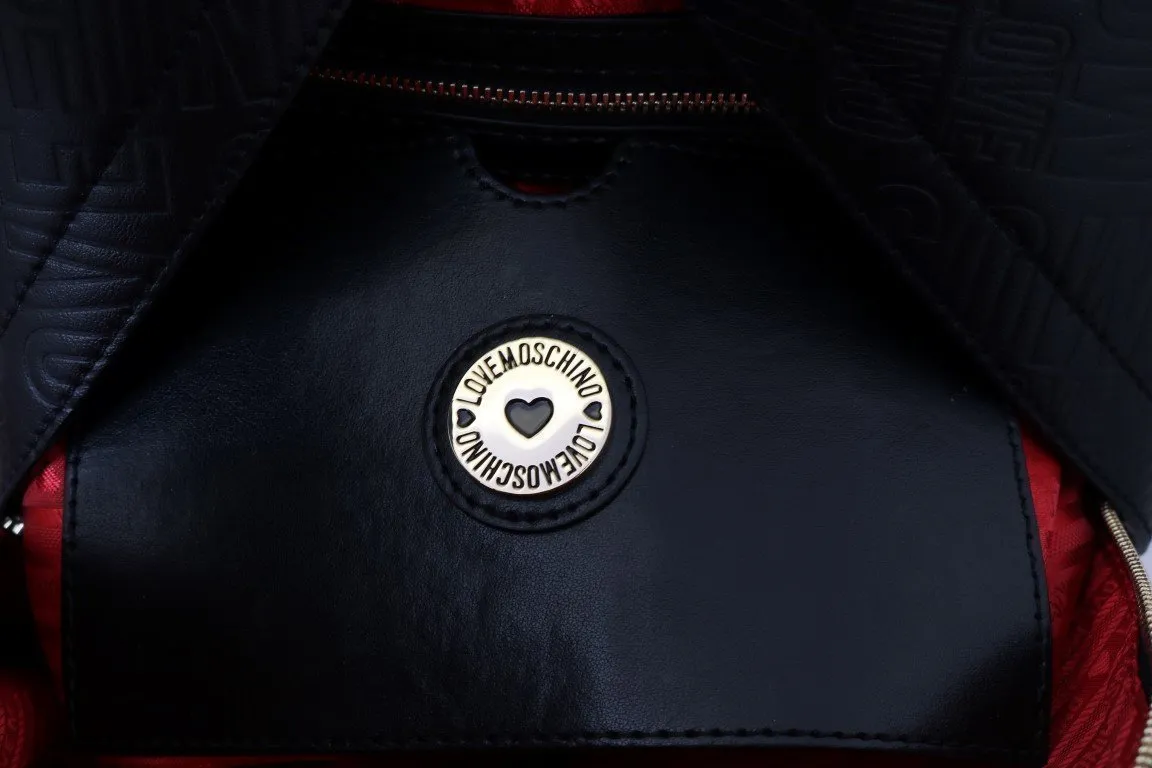 Black Faux Leather Backpack