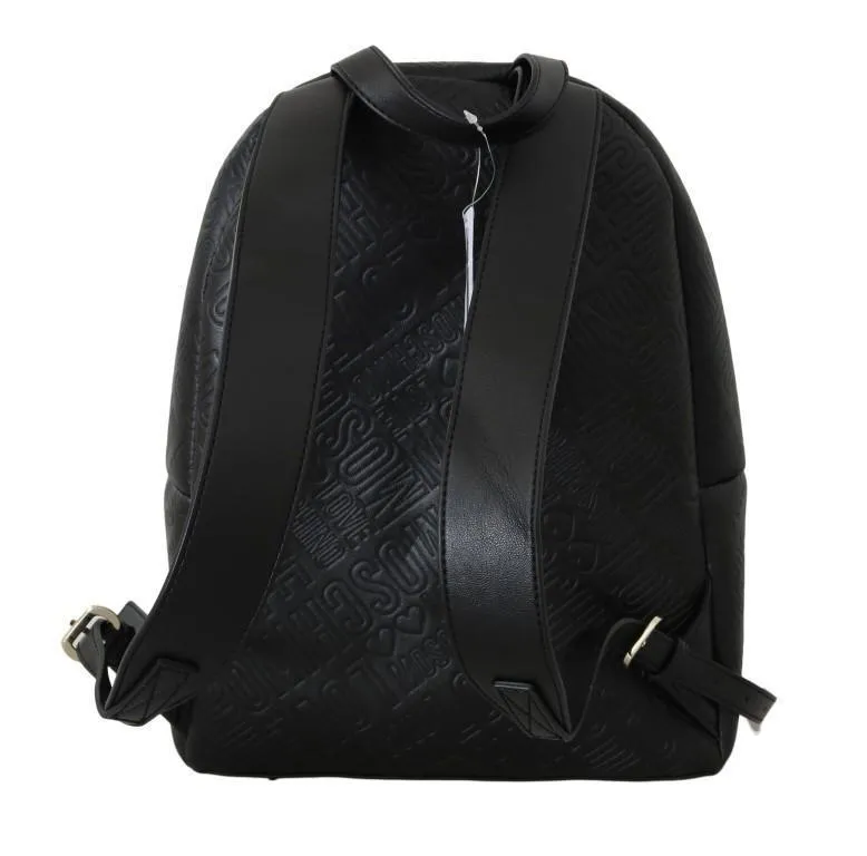 Black Faux Leather Backpack