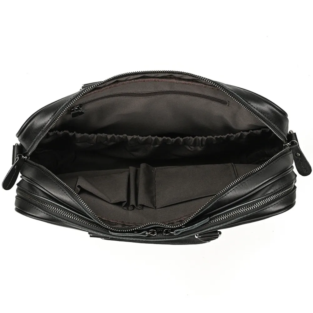 ﻿Black Invictus Leather Briefcase