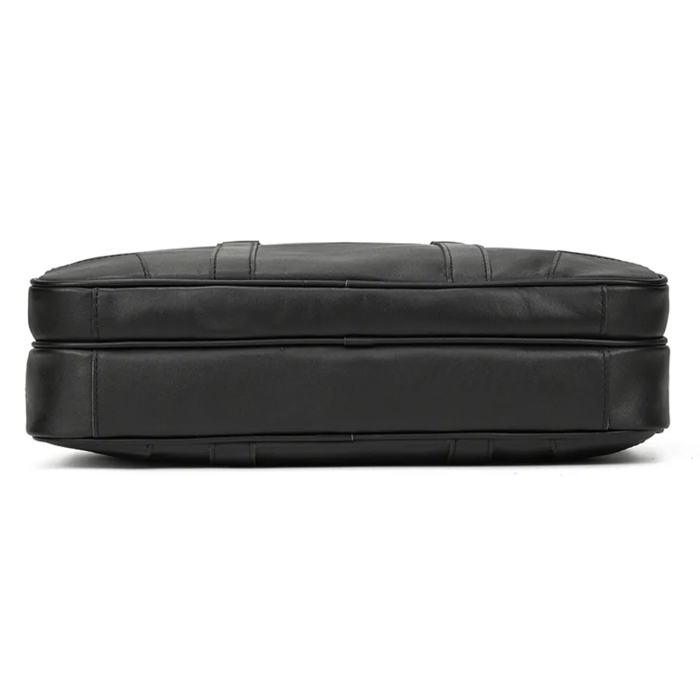 ﻿Black Invictus Leather Briefcase
