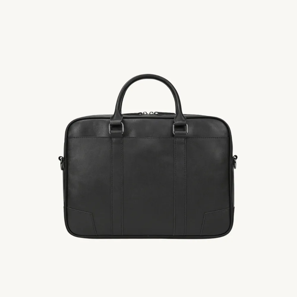 ﻿Black Invictus Leather Briefcase