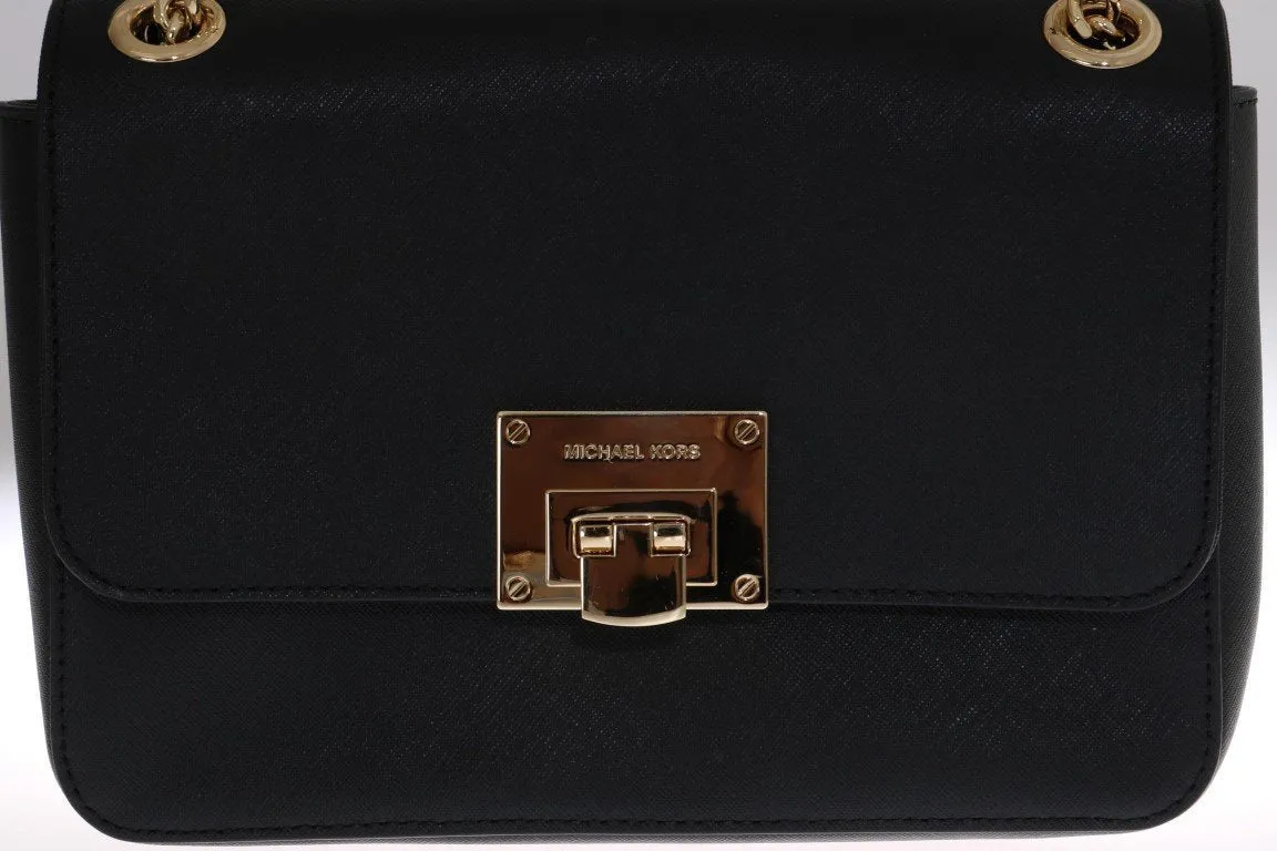 Black TINA Leather Shoulder Bag