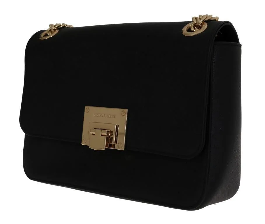 Black TINA Leather Shoulder Bag