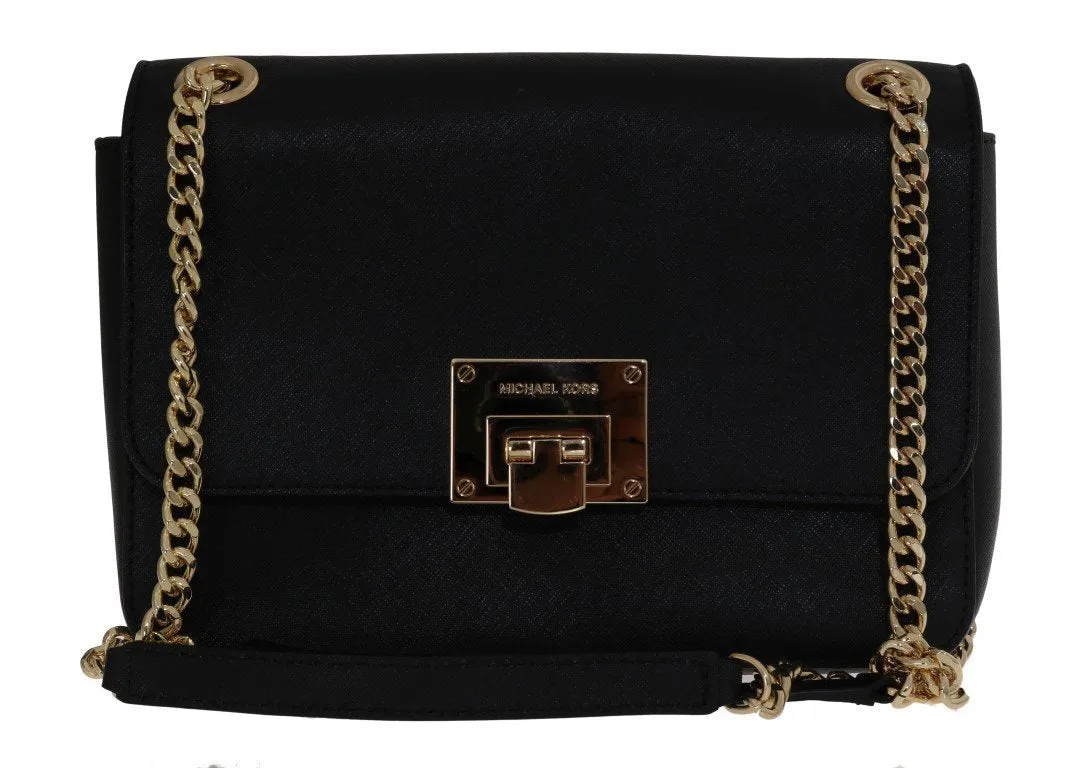Black TINA Leather Shoulder Bag