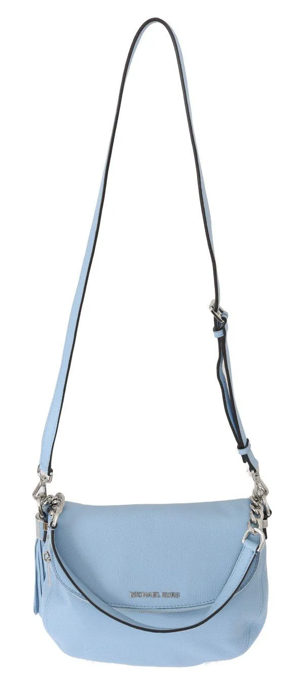 Blue BEDFORD Pebbled Leather Shoulder Bag